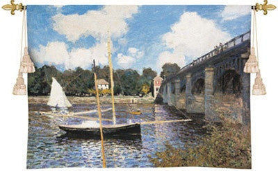 The Bridge at Argenteuil Impressionsim Woven Wall Tapestry - Museumize.com